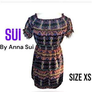 NWT SUI by Anna SUI off the shoulder Nordic floral dress size XS